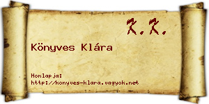 Könyves Klára névjegykártya