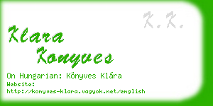 klara konyves business card